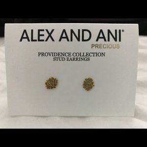 14K ALEX AND ANI LOTUS EARRINGS